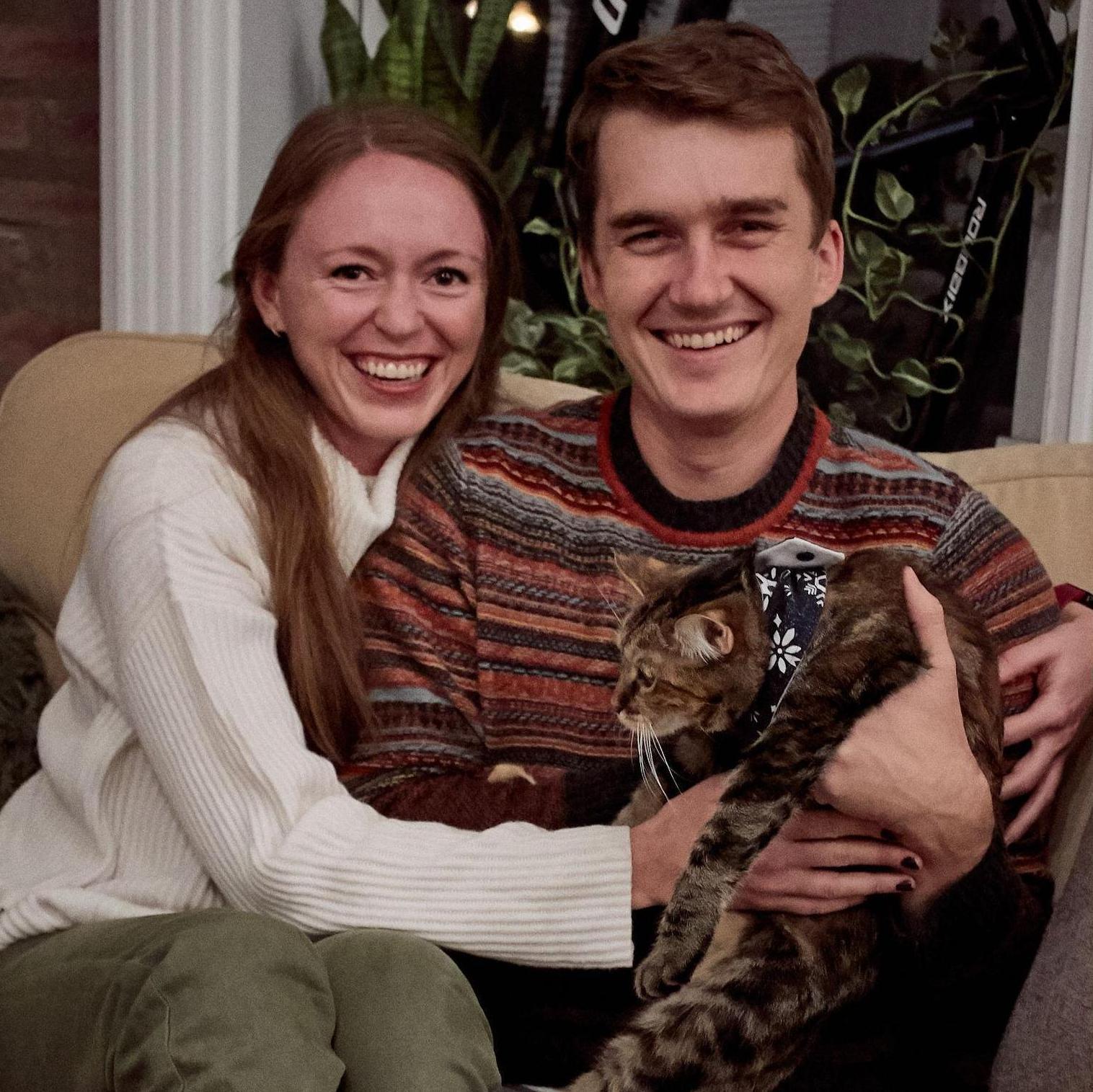 Our first Christmas card photos. (Sorry Mia)