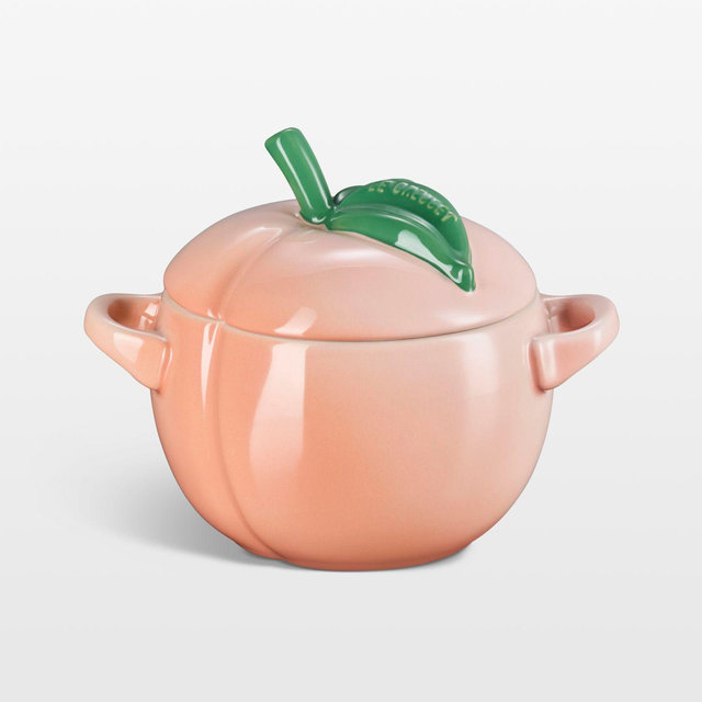 Le Creuset Peach-Shaped Stoneware Mini Cocotte