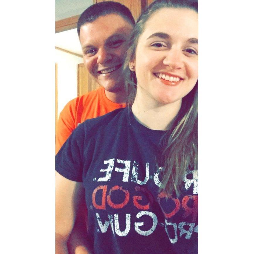 Our very first photo together. 
08/07/2018.
We made homemade pecan cinnamon rolls together.