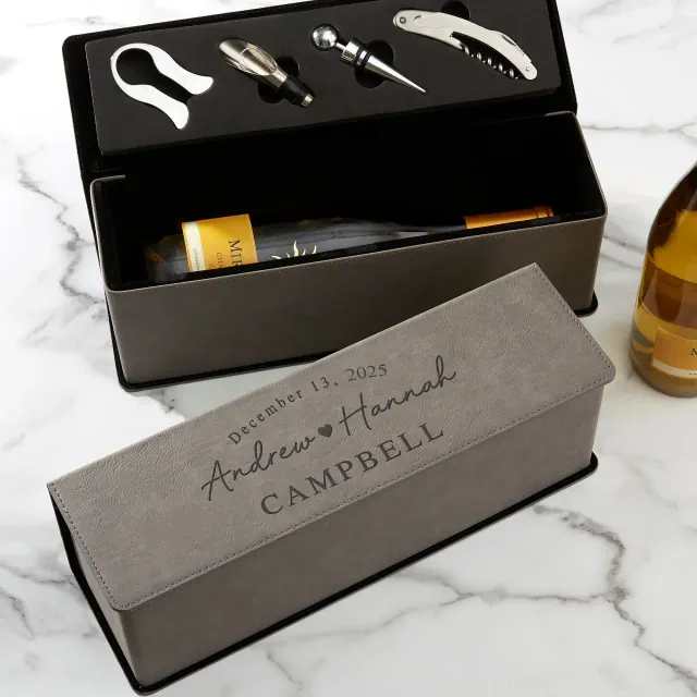 Simply Us Personalized Wedding Wine Bottle Accessory Box