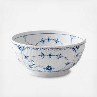 Blue Fluted Half Lace Serving Bowl