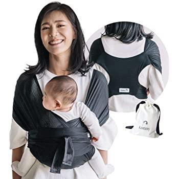 Baby K'tan Original Baby Wrap Carrier, Infant and Child Sling - Simple Wrap Holder for Babywearing - No Rings or Buckles - Carry Newborn up to 35 lbs, Black, ,Women 10-14 (Medium), Men 39-42.