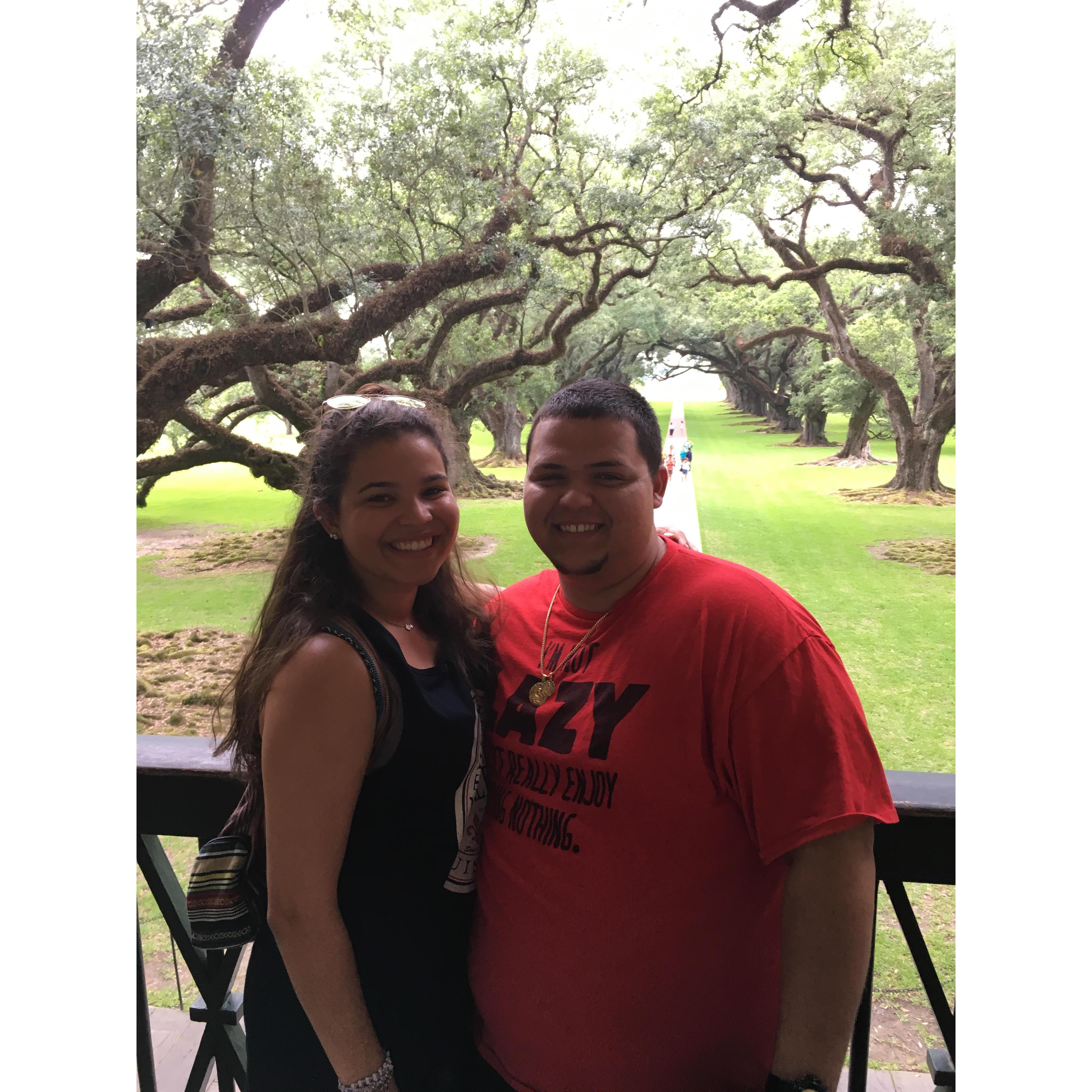 In New Orleans, the couple went to visit an old plantation and learned some history of the house and those people that lived and worked the grounds.