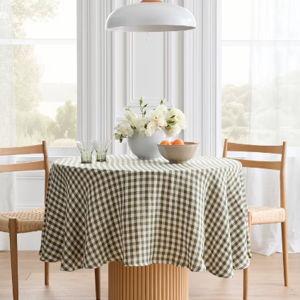 European Linen Tablecloth in Cafe Gingham