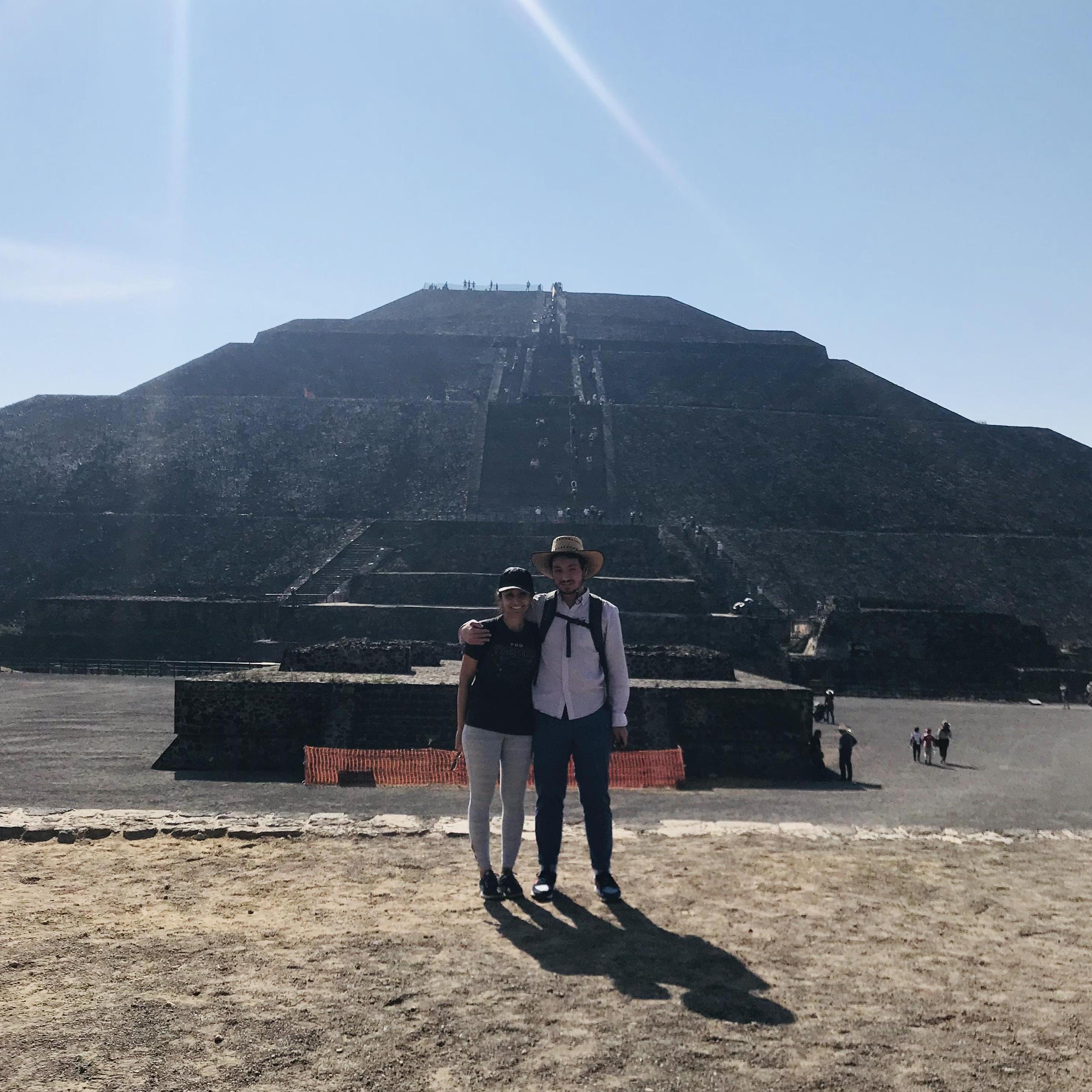 Visiting the pyramids in Teotihuacan, MX.