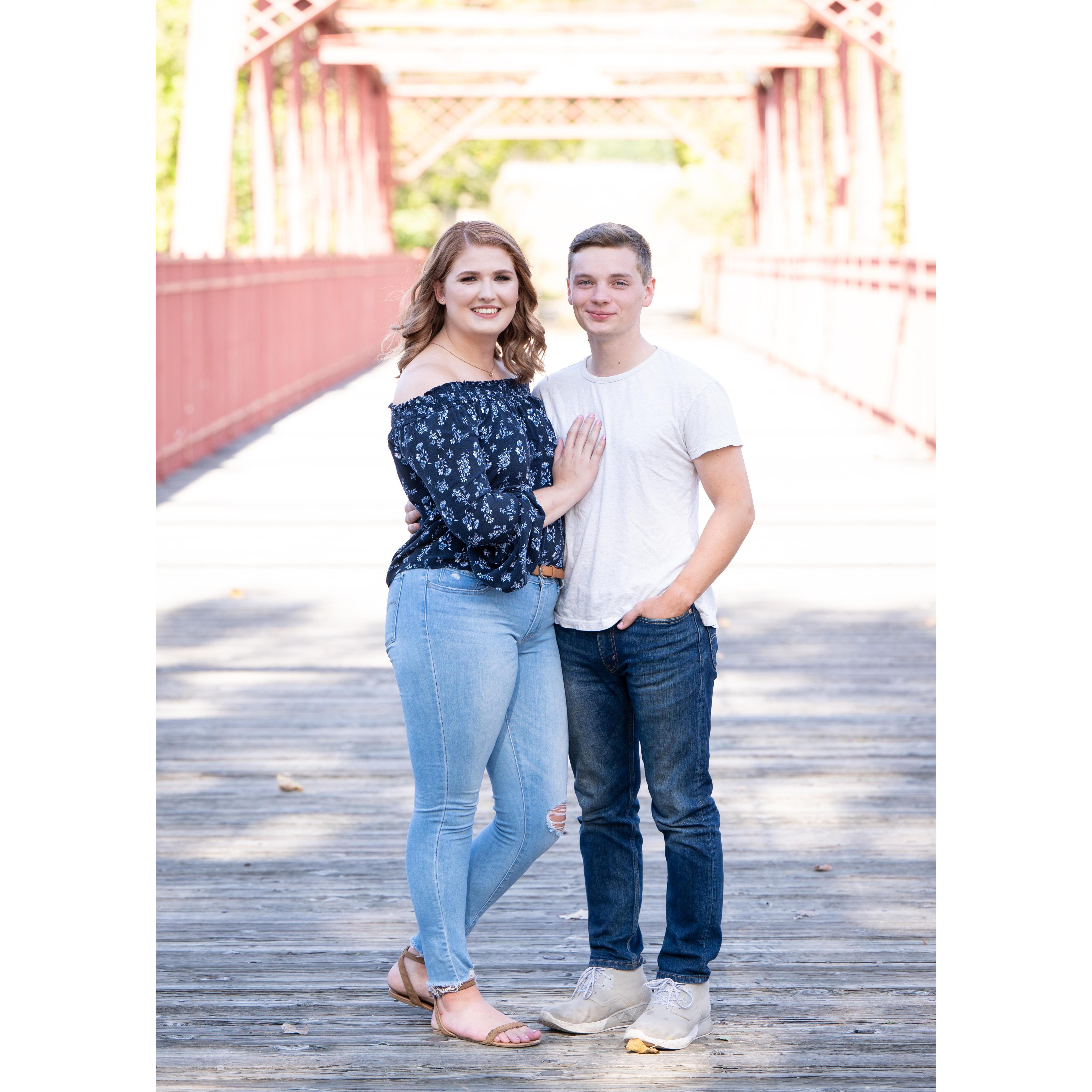 Our engagement shoot, this bridge is where Grace fell in love with Garrett.