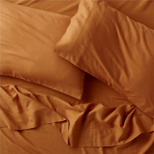 Organic Double Weave Brulee Brown King Sheet Set