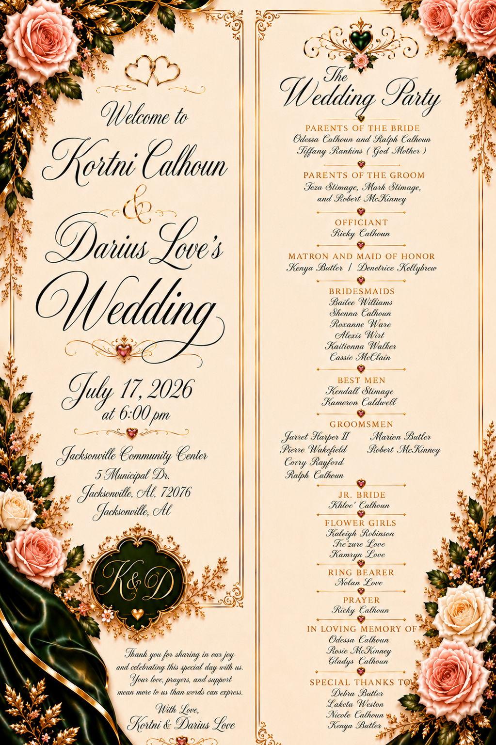 The Wedding Website of Kortni Calhoun and Darius Love