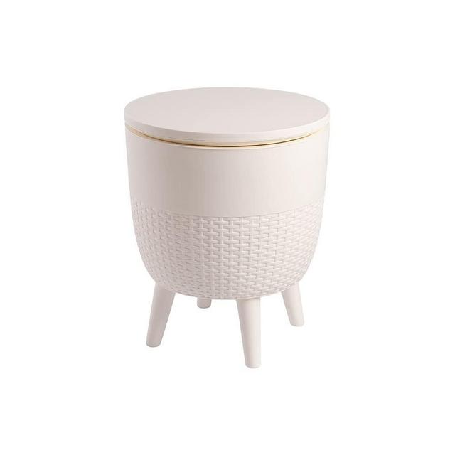 Lagoon Cancún Outdoor Cooler Bar/Cocktail/Coffee 3-in-1 Patio Table (White)