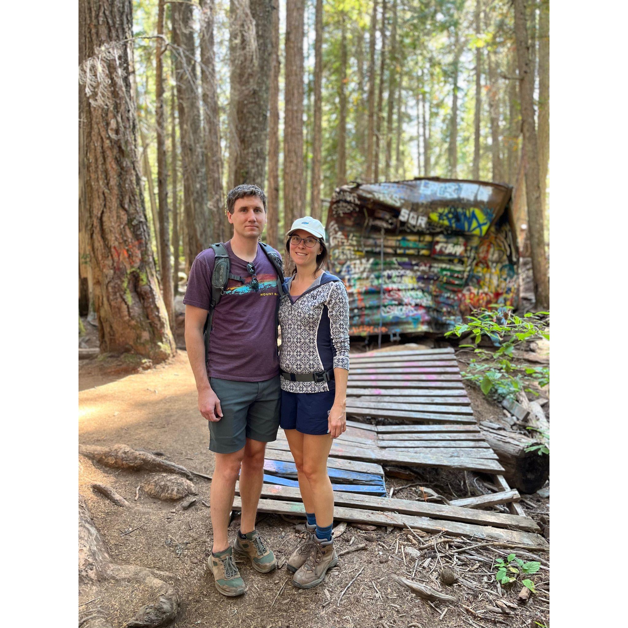 On a hike in Whistler, British Columbia.