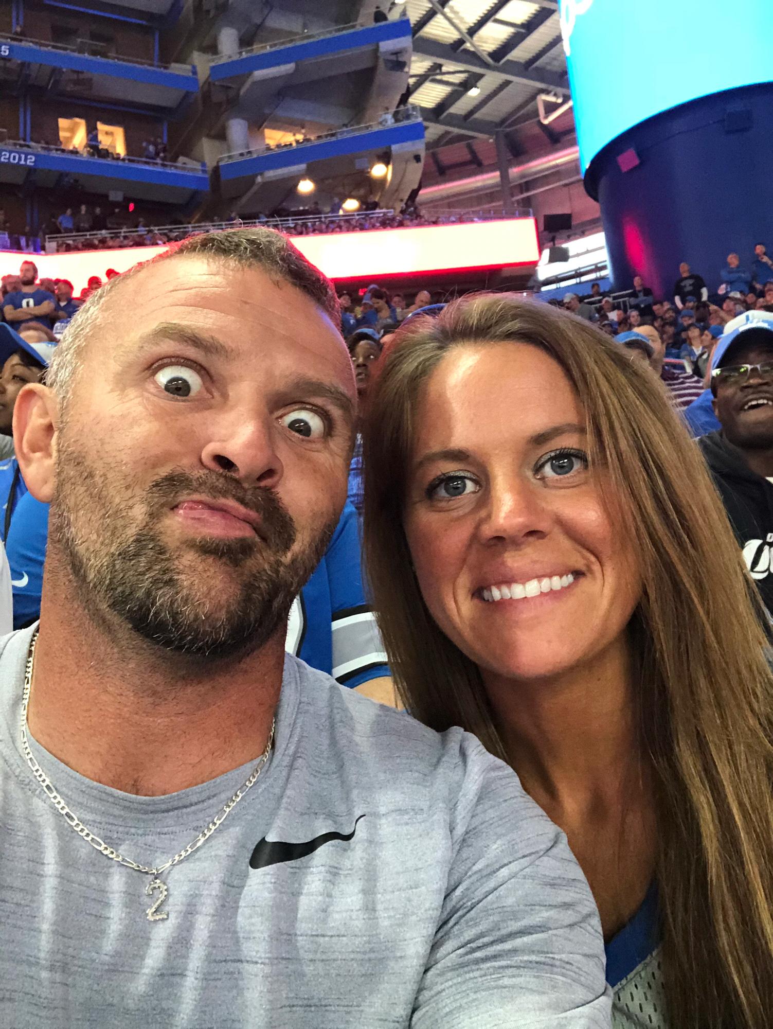Our first Lions Game together at Ford Field.  Let's GO LIONS!