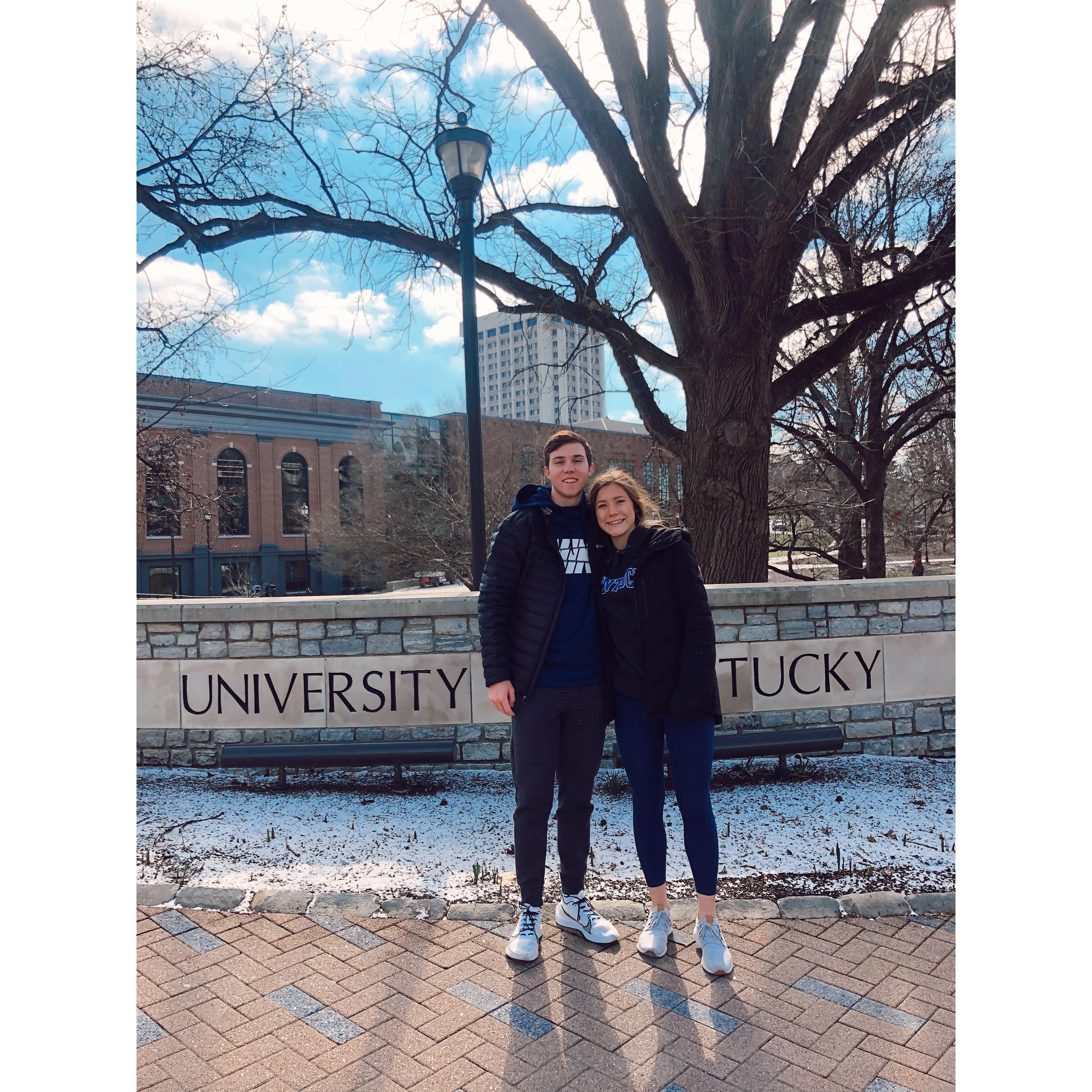 Ella touring University of Kentucky on February 14th, 2020 (and Carson along for the ride)