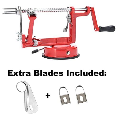 3-in-1 Apple Potato Peeler Corer Slicer Machine with Powerful Vacuum Base and Wedge Cutter