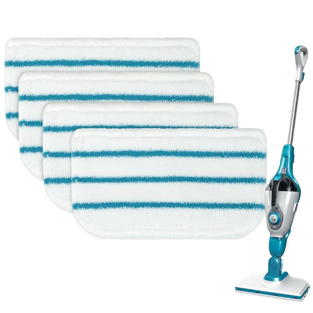 Mop Pads Replacement Compatible with Black+Decker Steam Mop SM1600, SM1610, SM1620, HSM13E1, HSMC1300FX, HSMC1321, HSMC1361SG Cleaner Black and Decker Steam Mop Replace Pads for Floor Cleaning- 4 Pack