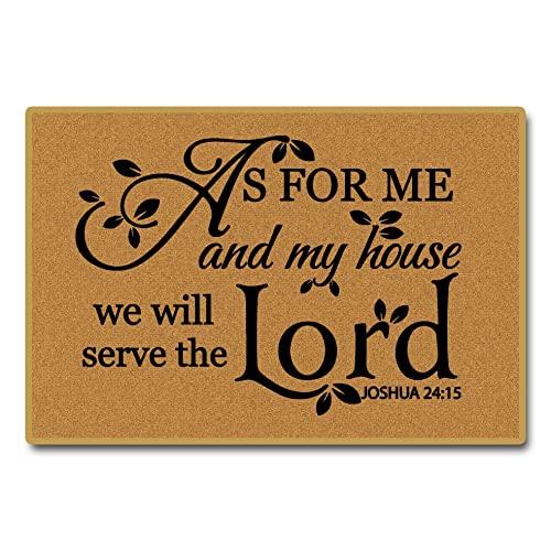 Funny Doormat - Entrance Floor Mat Doormat Machine Washable Rug Non Slip Mats Decorative Indoor/Outdoor Door (As for me and My House,we Will Serve The Lord,23.6 X 15.7 in) (Lord)