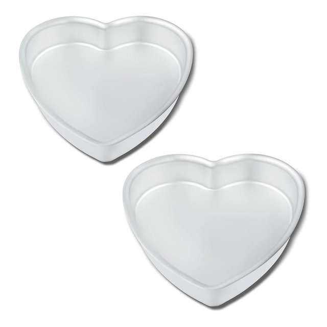 kefyixc 10 Inch Heart Shaped Cake Pans,2 Inch Deep,Aluminum Heart Shaped Cake Pan,Safe Oven,Suitable for party, birthday, gathering, other occasions cake (10 x 2 Inch,Set of 2)