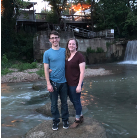 Us in our favorite spot in Old Town Helena
