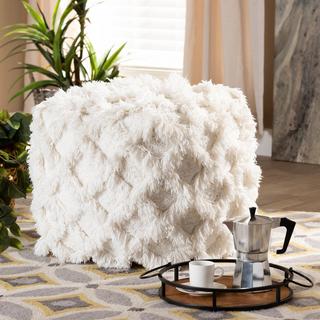 Asuka Moroccan Inspired Handwoven Cotton Fringe Pouf Ottoman