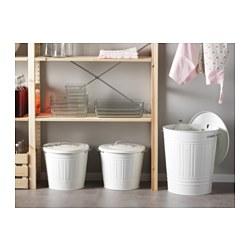 KNODD				Bin with lid, white