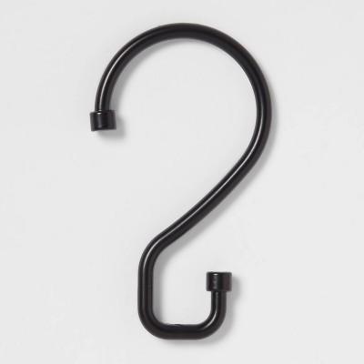 S Hook Without Roller Ball Shower Curtain Rings Matte Black - Made By Design™