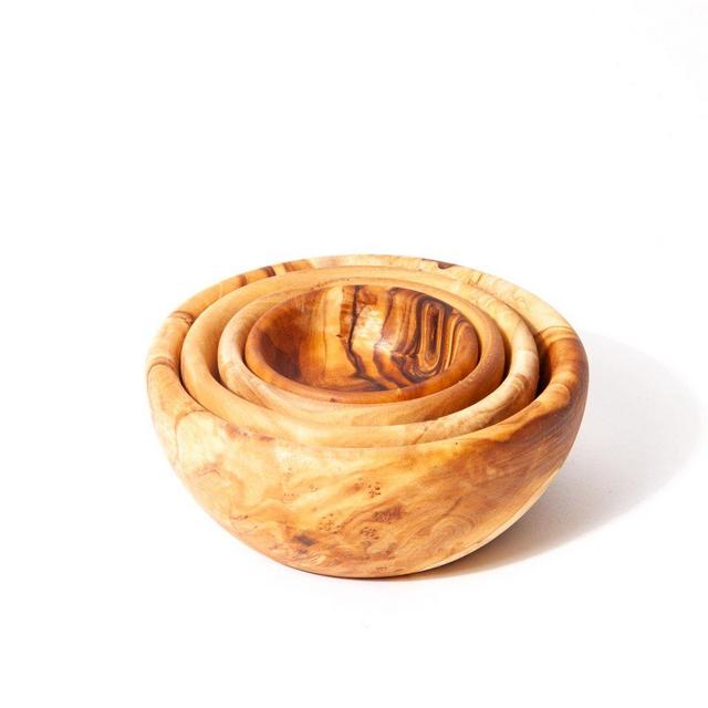 Olive Wood Nesting Bowls (Set of 4)