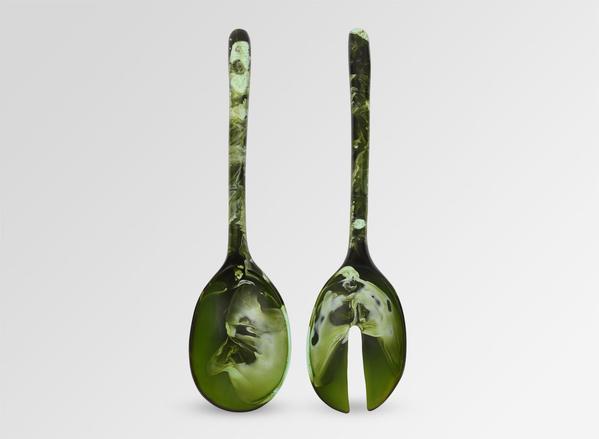 Resin Stone Servers - Malachite