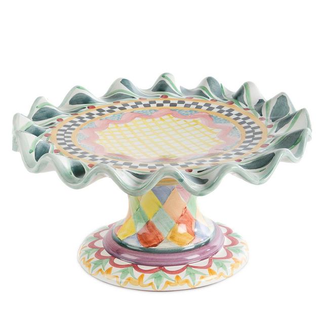 MacKenzie-Childs Taylor Fluted Cake Stand