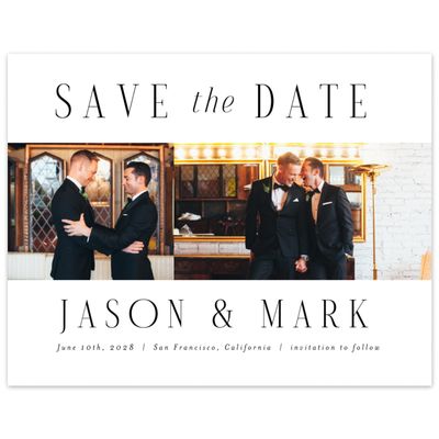 White Modern Wedding Digital Save the Date - Melina Multiphoto