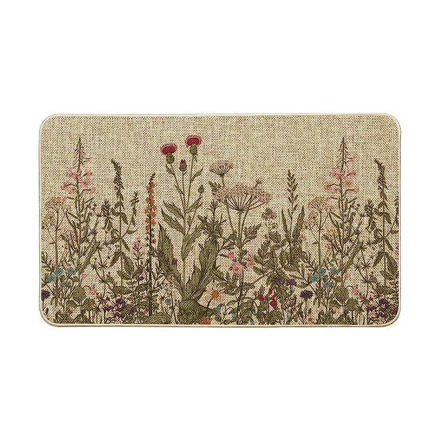 Artoid Mode Wildflower Summer Floral Doormat, Flowers Spring Home Decor Low-Profile Switch Rug Door Mat Floor Mat for Indoor Outdoor 17x29 Inch