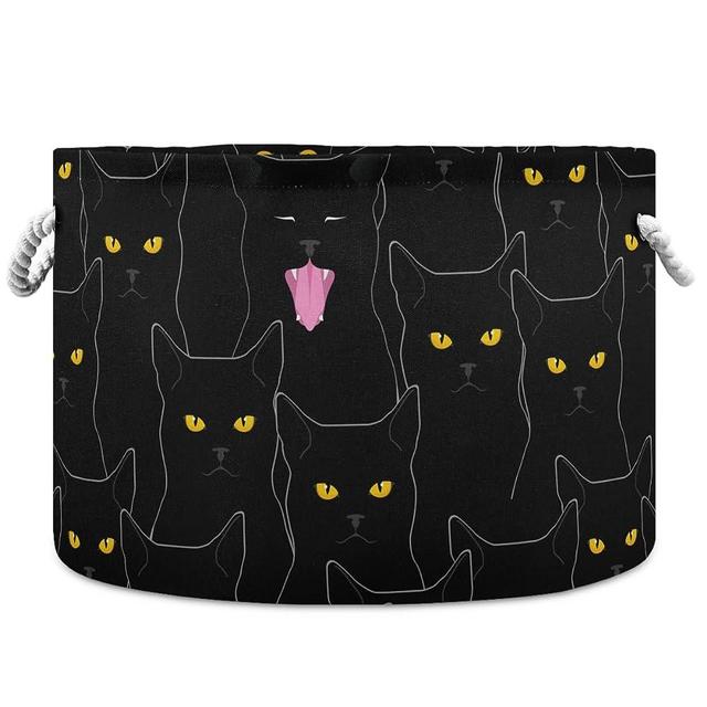 Black Cats Kids Toy Storage Basket Storage Bin Box Kids Laundry Hamper for Nursery Clothes, Toys, Books, Home Decor