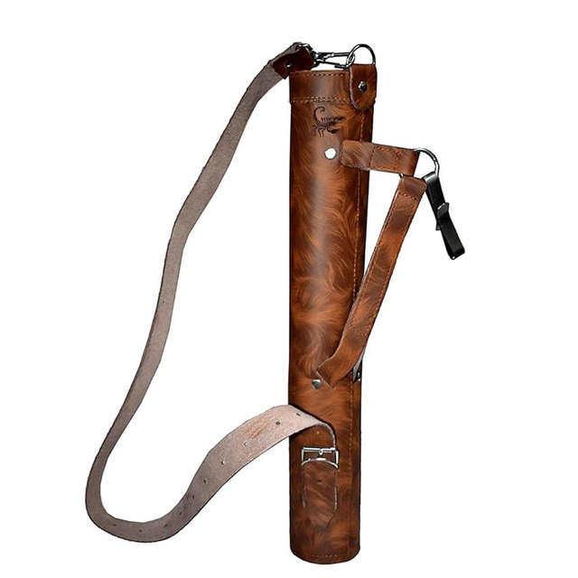 ONLYHANDMADE Scorpion Archery Back Arrow Quiver - Genuine Leather Arrow Case - Traditional Handmade Archery Quiver for Hunting & Target Practicing - Adjustable Lightweight & Comfortable Cow Leather