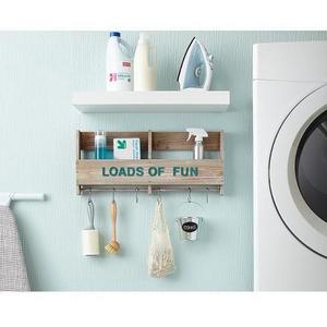 Wooden Shelf with S Hooks - Threshold™