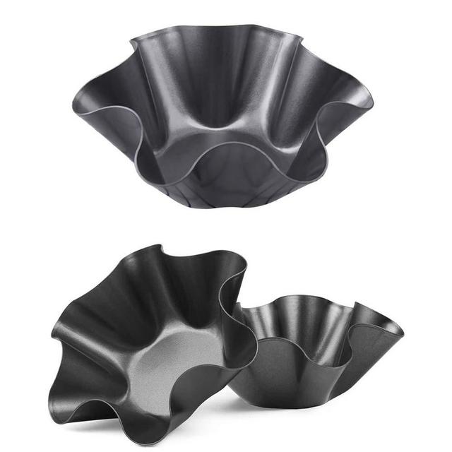 3 Pack Tortilla Maker Nonstick Taco Shell Maker Salad Bowl Carbon Steel Baking Molds for Kitchen - Black,6 inch (3)