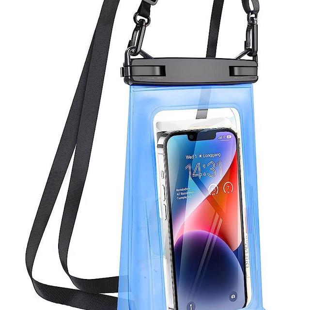 Large Waterproof Phone Pouch Universal Phone Waterproof Case for iPhone 14 13 12 11 Pro Max Galaxy S22 S21 IPX8 Water Proof Dry Bag with Wide Lanyard Large Capacity Waterproof Bag for Swimming Rafting