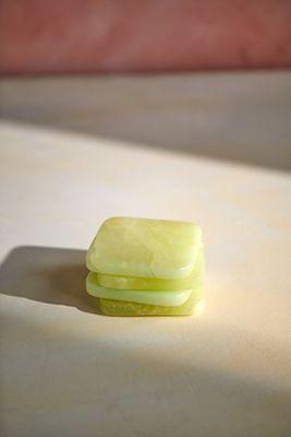 Dyed Alabaster Square Coasters, Set of 4