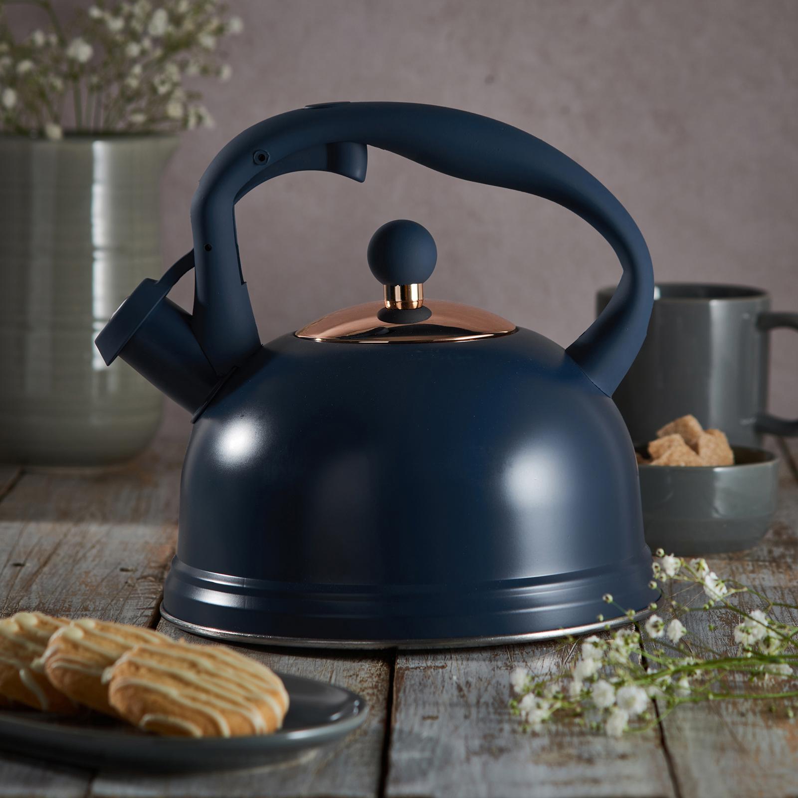 Navy blue tea kettle best sale