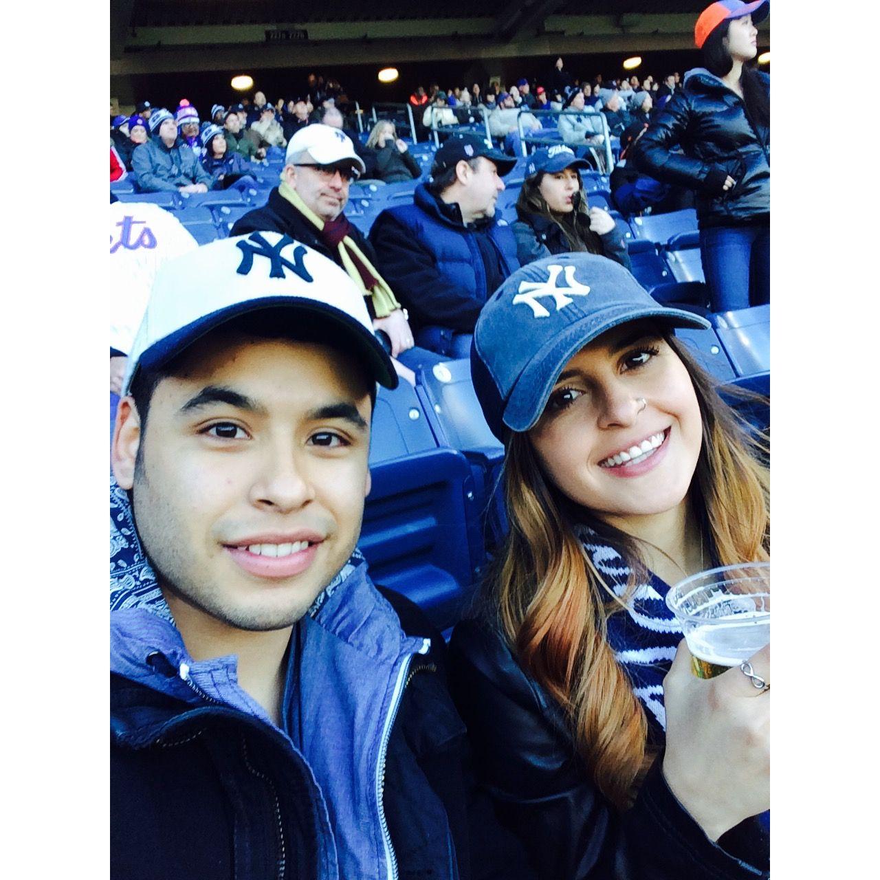 First Yankee game together, 2015