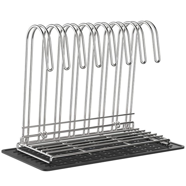 IDEATECH Reusable Bag Rack with Cup Drying Mat,Plastic Bag Dryer Rack Dish Drying,Collapsible Kitchen Counter Storage Organizer Sponge Holder,Dryer Rack for Silicone Storage Bag
