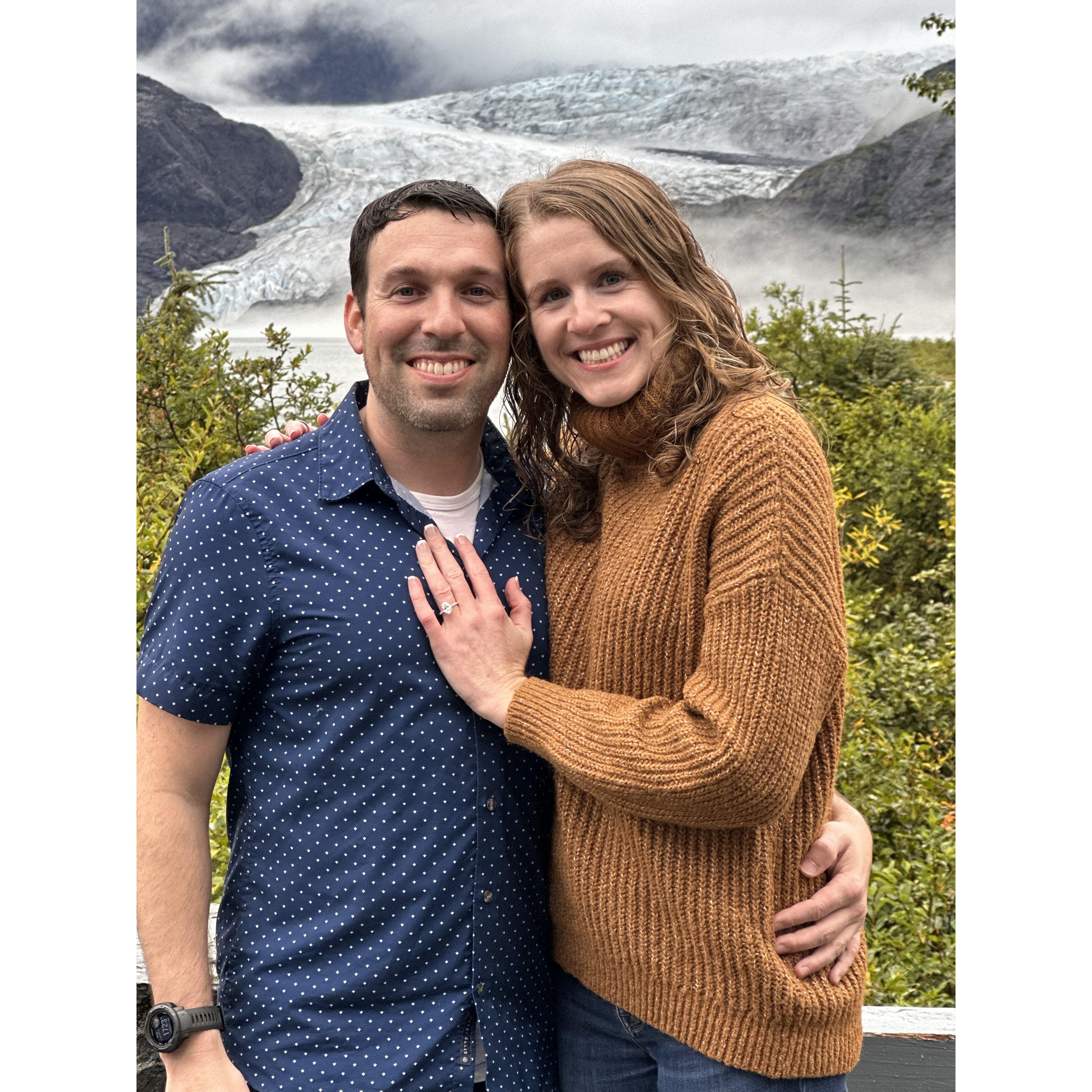 Engagement at Mendenhall Glacier, Juneau, Alaska