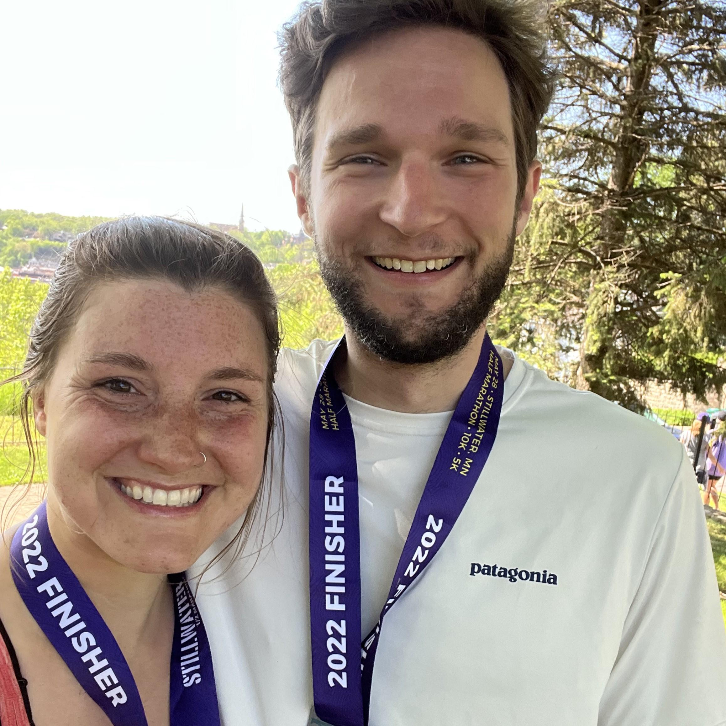Running a 1/2 marathon on the same trail we had a our second date... and the same trail Dan proposed on 2.5 months later. :)