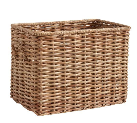 Aubrey Woven Oversized Rectangle Basket, Natural