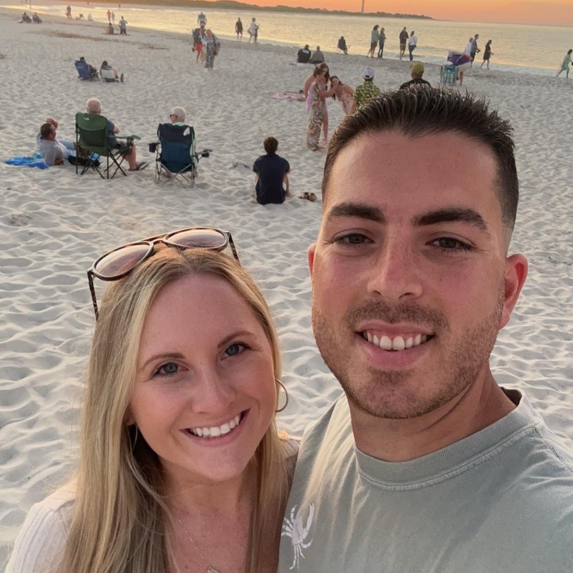 At our favorite place, Cape May, enjoying a sunset.