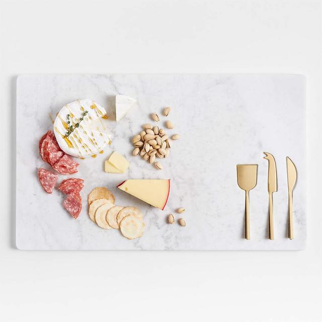 Octavia Large Marble Board with Cheese Knives