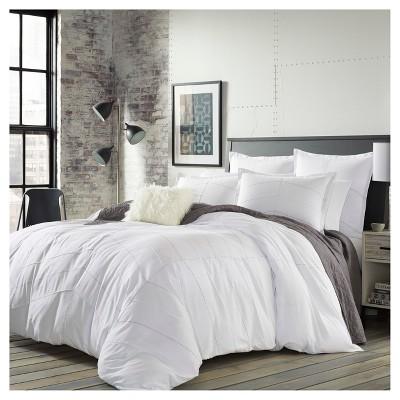 CITY SCENE - White Courtney Duvet Cover Set (Full/Queen) - City Scene