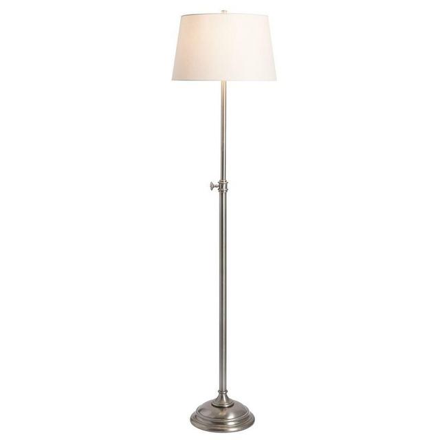Chelsea Adjustable 50" Floor Lamp & Large Tapered Gallery Shade, Nickel Base/Sand Shade