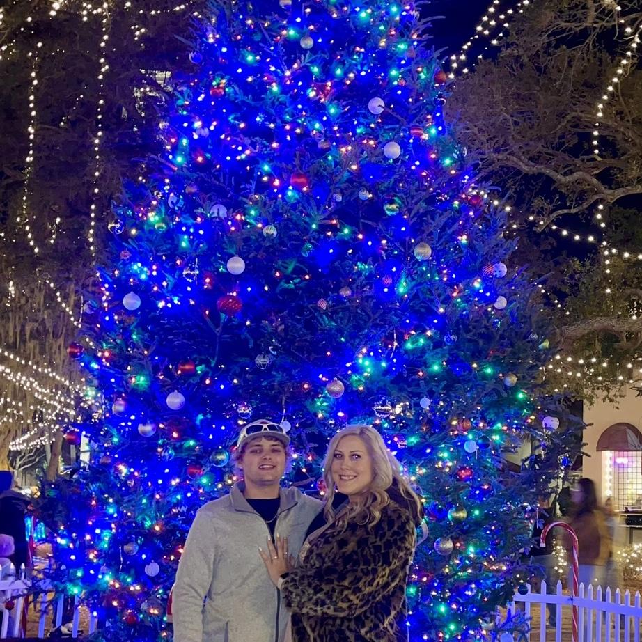 He proposed on our 4 year anniversary at my favorite spot (our first date), the nights of lights, it was easy to say yes. So here is to forever and working hard to be the best partners we could be.