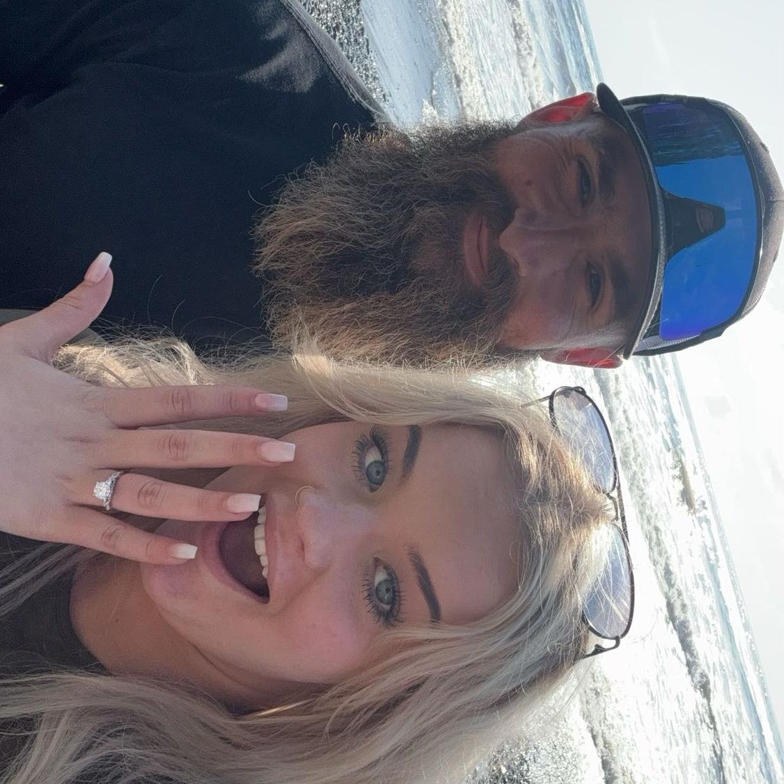 right after he popped the question!