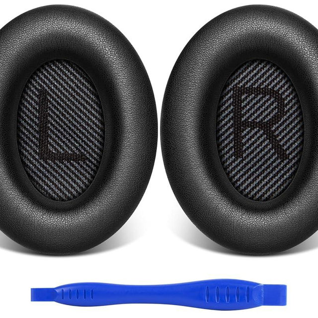 Link Dream Ear Pads for Bose Quiet Comfort 35 Soft Protein Leather Replacement Earpads Ear Cushions Ear Pad for Bose QC 35/25 / 15 QC2 / Ae2 / Ae2i / Ae2W / Sound Link/Sound True (Black)