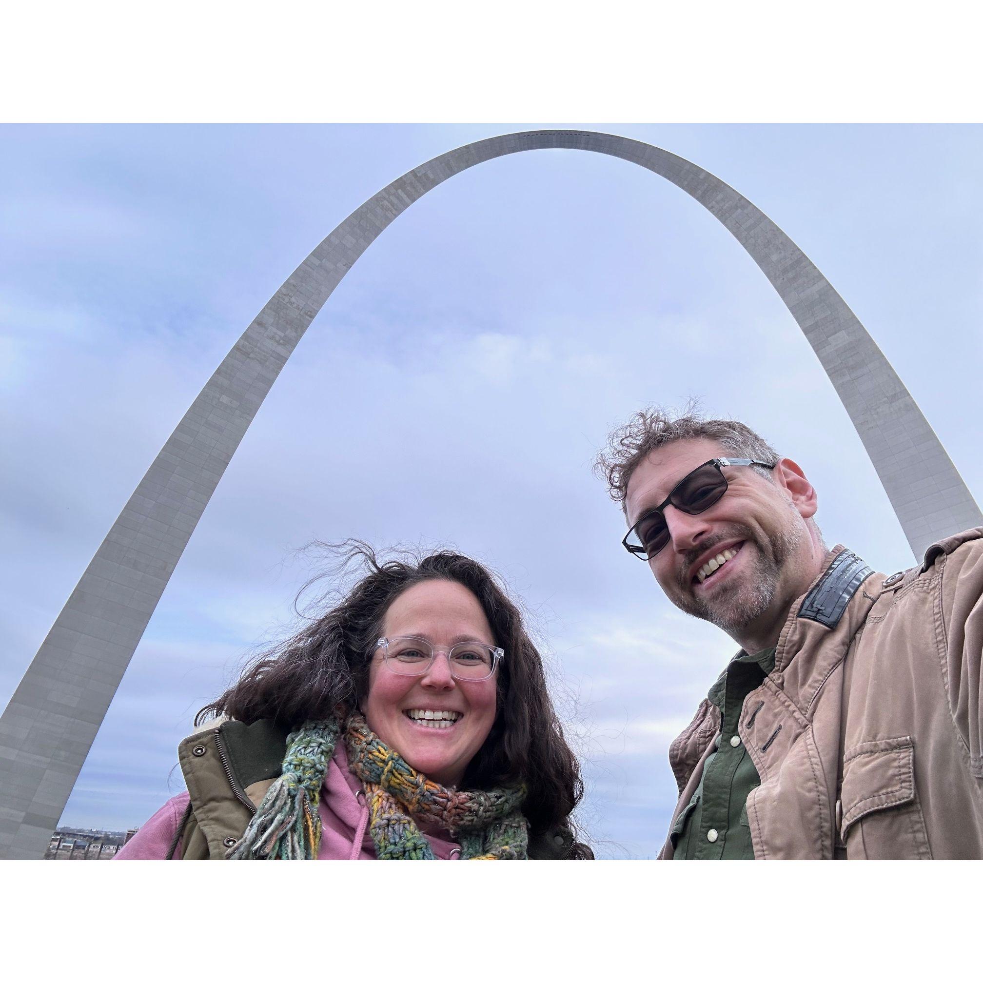 Our first road trip, spun by the Arch!