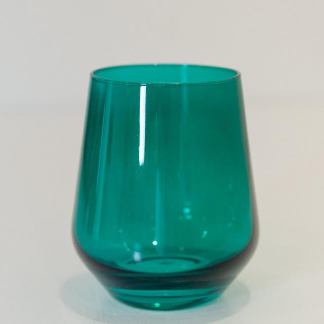 Estelle Colored Wine Stemless - Set of 6 {Emerald Green}